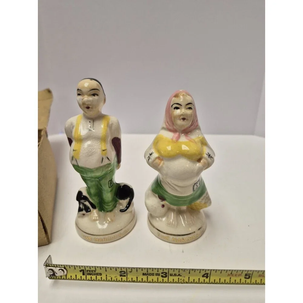 Vintage Bride Groom Before After Time Merches On Salt And Pepper Shakers